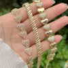 Wholesale Jewelry Retro Classic Style Geometric Heart Shape Copper Zircon 18K Gold Plated Inlay Bracelets