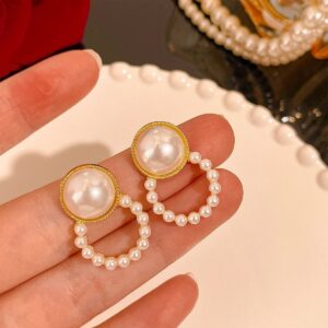 Pearl hoop earrings