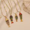 Wholesale Elegant Romantic Fish Pendant Necklace Stainless Steel 304 Vibrant 3D Moving Fish Personalized Jewelry For Women Lobster Clasp
