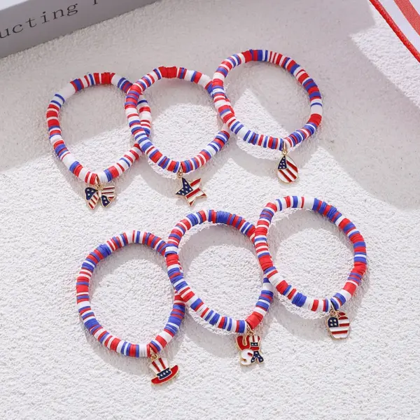 Wholesale Retro Star Heart Shape Apple Alloy Soft Clay Beaded Chain Beaded Bracelets Wholesale