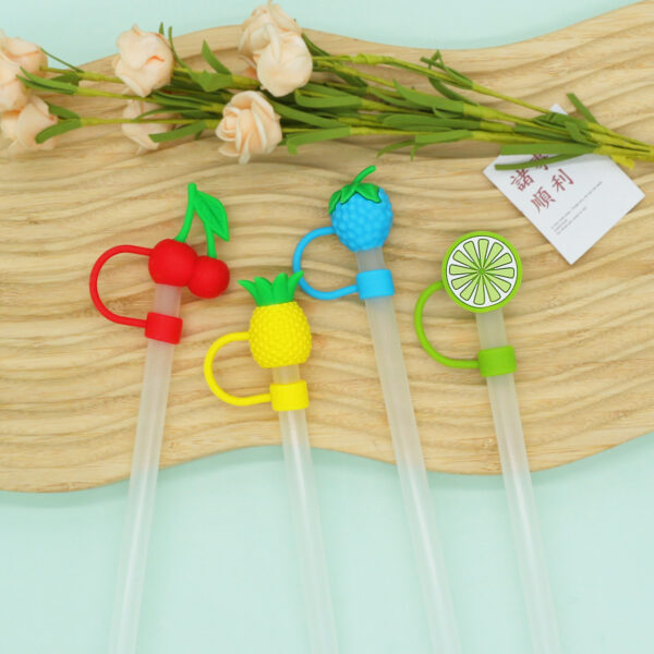 oly-6511842c8143c951dcd3783b17ecc886 Wholesale large diameter 10MM straw cap silicone fruit straw sleeve solid color small cute straw plug