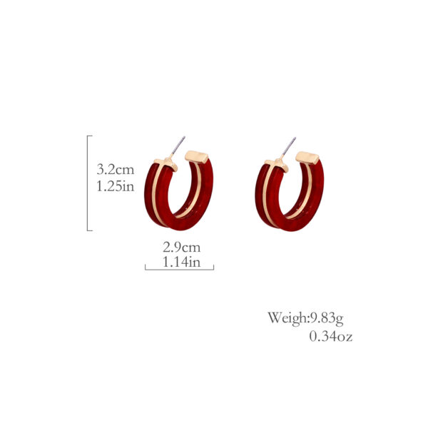 oly-65248f093d66b72254989ef350bd88ab Wholesale Pair of Women Fashion Hoop Earrings Vintage Bohemian C- shaped Earrings for Party Vacation Valentine's Day