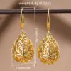 Wholesale Three-dimensional Geometric Drop Earrings For Women In Copper With KC Golden Water Plating And 0.03µm Thickness