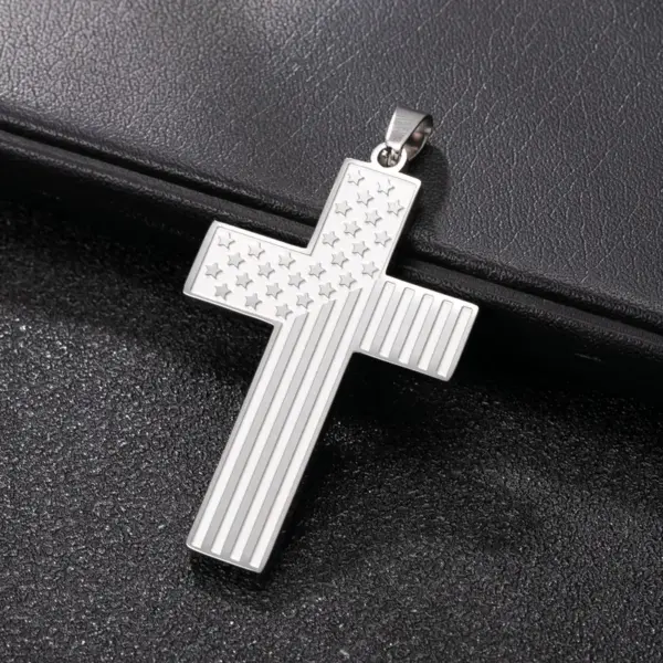 Wholesale Electroplated Titanium Steel Cross Pendant For Men's In Steel Color, Perfect For Spring