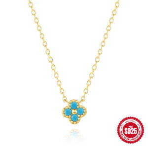 Gold necklace-turquoise / 925 Silver