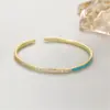 Wholesale Couple Circle Enamel Copper Bangle With Zircon Inlay In Simple Style