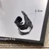 Wholesale Stainless Steel Snake Skin Style Ring Black Bat Lip Design Halloween New Arrival Non-Fading Couple Unisex Adjustable Open Ring
