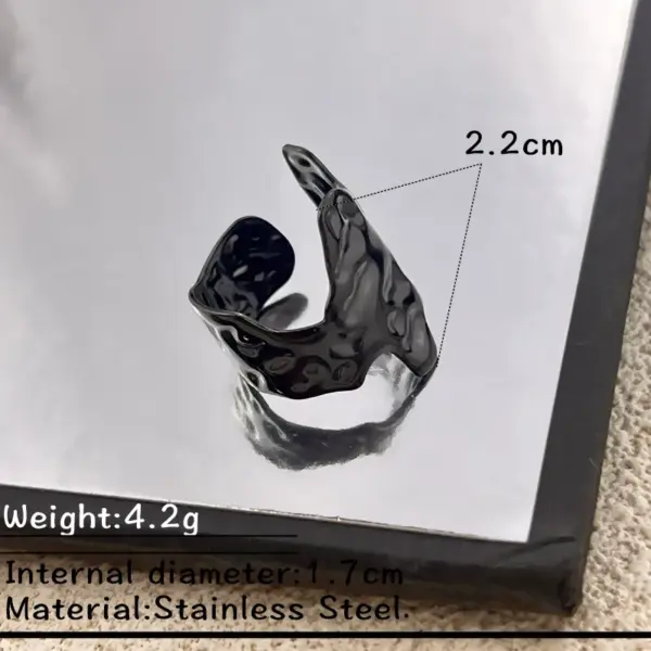 Wholesale Stainless Steel Snake Skin Style Ring Black Bat Lip Design Halloween New Arrival Non-Fading Couple Unisex Adjustable Open Ring