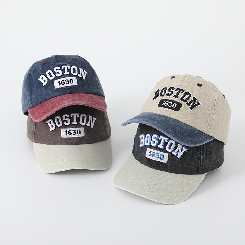 Wholesale Children's Hat Korean Style Old Boston Washed Baseball Cap Spring & Fall New Peaked Cap Boys and Girls Sunshade Mesh Cap