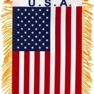 American Car Flag 8x12cm Satin Double Layer