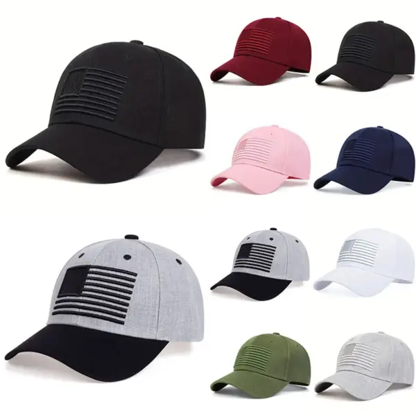 Wholesale American Flag Women's Hip-Hop Baseball Cap With Curved Brim For Outdoor Use, Made Of Polyester Featuring Embroidery
