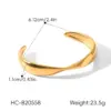 Wholesale Handmade Lines Bangle For Women In 304 Stainless Steel With 18K Real Gold Plated PVD Coated 0.03µm Thickness