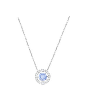Smart white gold and blue diamond necklace
