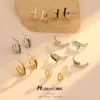 Wholesale Love Pattern Enamel Stud Earrings For Women, Copper Base With 14K Real Gold Electroplated And Zircon Inlay