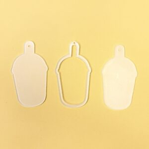 Transparent milk tea cup 9cm - homemade shaker (1 set is 3 pieces without glue)