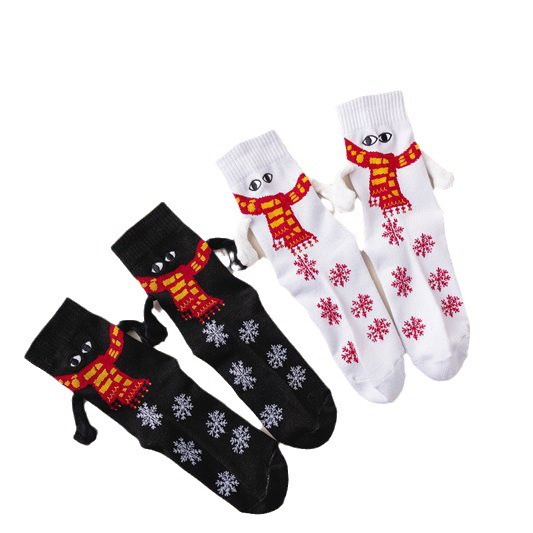 Wholesale Christmas Socks Red Magnetic Hand Socks for Couples Mid-Tube Warm Autumn and Winter Christmas Gifts for Holiday Couples