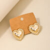 oly-65d4ba18fc77272ea8485aec9c0446f1 Wholesale 1 Pair of French-Style Vintage Fashion Exaggerated Earrings, Metal Sweet and Cute Heart-Shaped Stud Earrings for Women