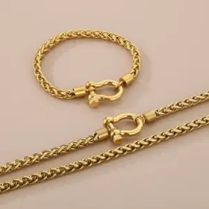 Wholesale 304 Stainless Steel Modern Style Simple Style Classic Style Geometric Bracelets Necklace