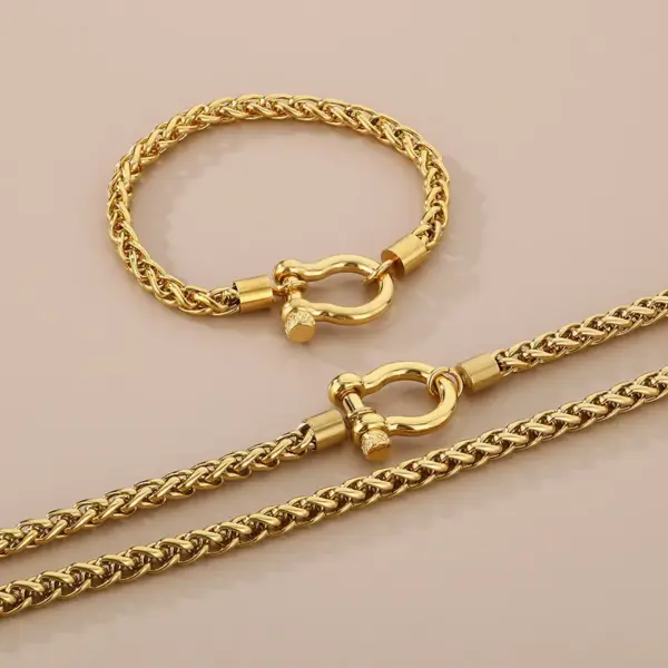 Wholesale 304 Stainless Steel Modern Style Simple Style Classic Style Geometric Bracelets Necklace