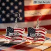 Wholesale Retro Letter Print Drop Earrings In White & Red Acrylic With 304 Stainless Steel Ear Pins For Women