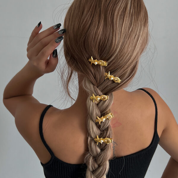 Wholesale Summer High-grade Niche Marine Style Alloy Headwear Large Scallop Texture Striped Hairpin Hair Accessories for Women