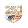 Wholesale United States Flag Brooch Pin In Zinc Alloy With Diamond Craft, Perfect For Independence Day