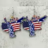 Wholesale Wooden Eagle Sunflower Love Western Cowboy Skull Stud Earrings Independence Day American Theme Geometric Animal Acrylic Jewelry