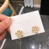 Wholesale Spring S925 Silver Needle Zircon Pearl Daisy Cute Fresh Flower Micro-Set Earrings Bohemian Style Sweet Cool Trend