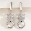 Wholesale Women’s Animal Drop Earrings With Claw Setting, White K Plated Copper Featuring Zircon Inlay And Water Plating