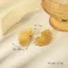 Wholesale 1 Pair Retro Exaggerated Sun Solid Color Plating 304 Stainless Steel 18K Gold Plated Ear Studs