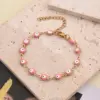 Wholesale 304 Stainless Steel Devil's Eye Simple Style Enamel Bracelets