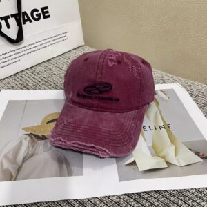 EPOW washed ripped baseball cap-wine red / Adjustable