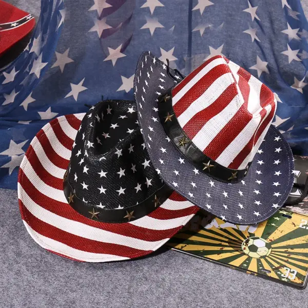 Wholesale American Cowboy Jazz Hat Sailor Dance Flag Retro Asymmetric Edge Summer Denim Material Unisex Fisherman Hat
