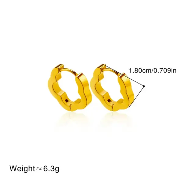 Wholesale Hypoallergenic Flowers Sleeper Earrings For Women In 304 Stainless Steel With 18K Real Gold Plated Finish
