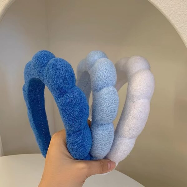 Wholesale terry cloth sponge twist hair band high cranial top color cloud bubble headband headdress headband women