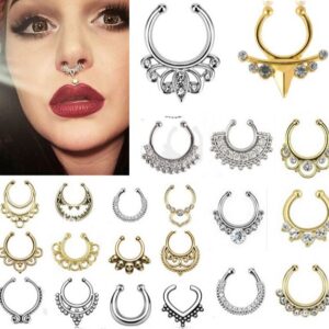 oly-6644ddbf18315e078c3e87387711138d Wholesale Manufacturers European and American diamond nose ring titanium steel nose ring stainless steel nose ring false nose ring C Rod nose nail puncture