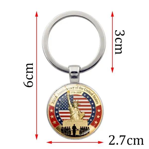 Wholesale United States American National Day Memorial Keychain In Silver Zinc Alloy