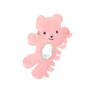 11cm flocking bear gripper pink-1