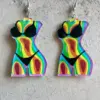 Wholesale Independence Day USA Trendy Sunflower Texas Print Acrylic Earrings Geometric Pattern Body Hook For Women Personalized Fashion