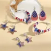 Wholesale New American Independence Day Earrings July 4 Heart-shaped Flag Earrings National Day Independence Day Earrings