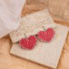 Wholesale Valentine's Day Love Dwarf Earrings Female Flamingo Love Semi-round Plaid Acrylic Earrings Female