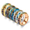 Wholesale Fashionable Rotatable Titanium Steel Ring Crystal Diamond Chain Rotating Couple Ring Women's Jewelry