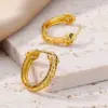 Wholesale 304 Stainless Steel Solid Color 18K Gold Plated Simple Style Earrings