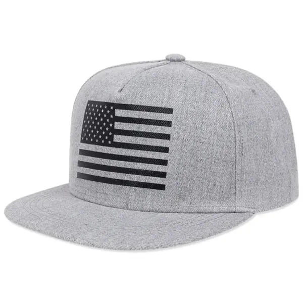 oly-66bc0ec45c640d281cdd36665e56bfad Wholesale American Flag Hip-Hop Women’s Flat Brim Hat Featuring Polyester Material With Printing Craft For Outdoor Use
