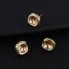 Wholesale Heart Shape Stud Earrings With 14K Real Gold Plated Copper And Zircon Inlay, Featuring 925 Sterling Silver Posts, Unisex Design