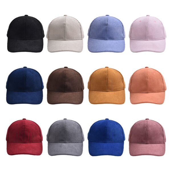 Wholesale corduroy baseball cap outdoor warm windproof casual solid color parent-child peaked cap