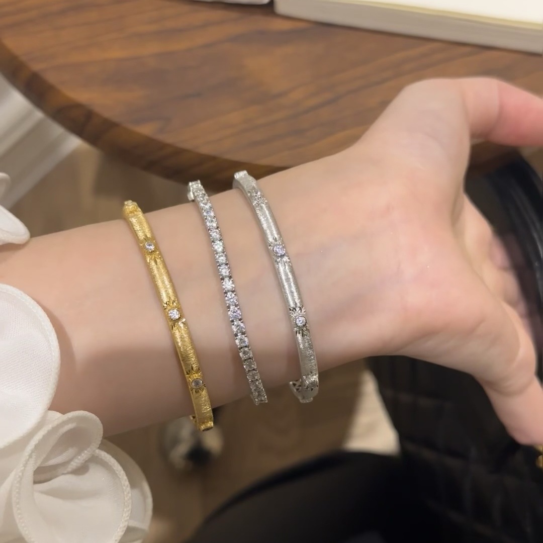 Wholesale Buccillati Style Satin Star Mans Bracelet Women's Light Luxury High-end Style Blossom French Court Style Bracelet