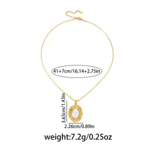 Oval Corrugated Pearl Necklace
