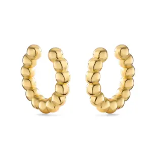 Golden round Beads 1 Pair
