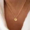 Wholesale PVD Coated Real Gold Plated Flower 201 Stainless Steel 304 Simple Style Classic Waterproof Non Tarnish Pendant Necklace